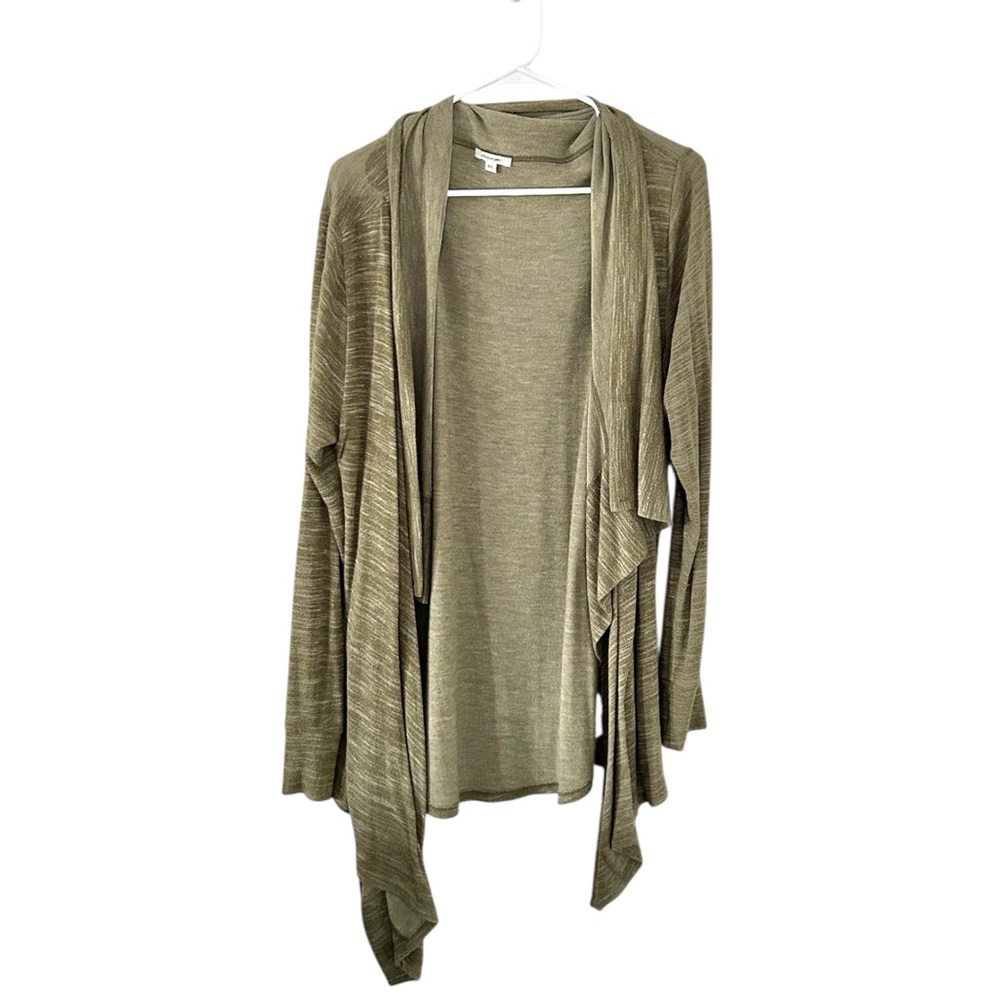 Stella & Dot Green Olive‎ Waterfall Open Front Cardigan